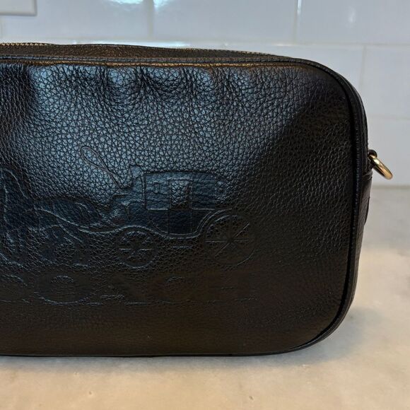 Coach Crossbody Bag Purse Handbag Leather Embossed Horse & Carriage Jes Pebbled - Picture 5 of 16